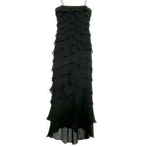 Tadashi Shoji Tiered Black Cocktail Dress